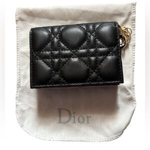 🔥Sale $55 Fashion Dior Black Quilted Leather Card Holder